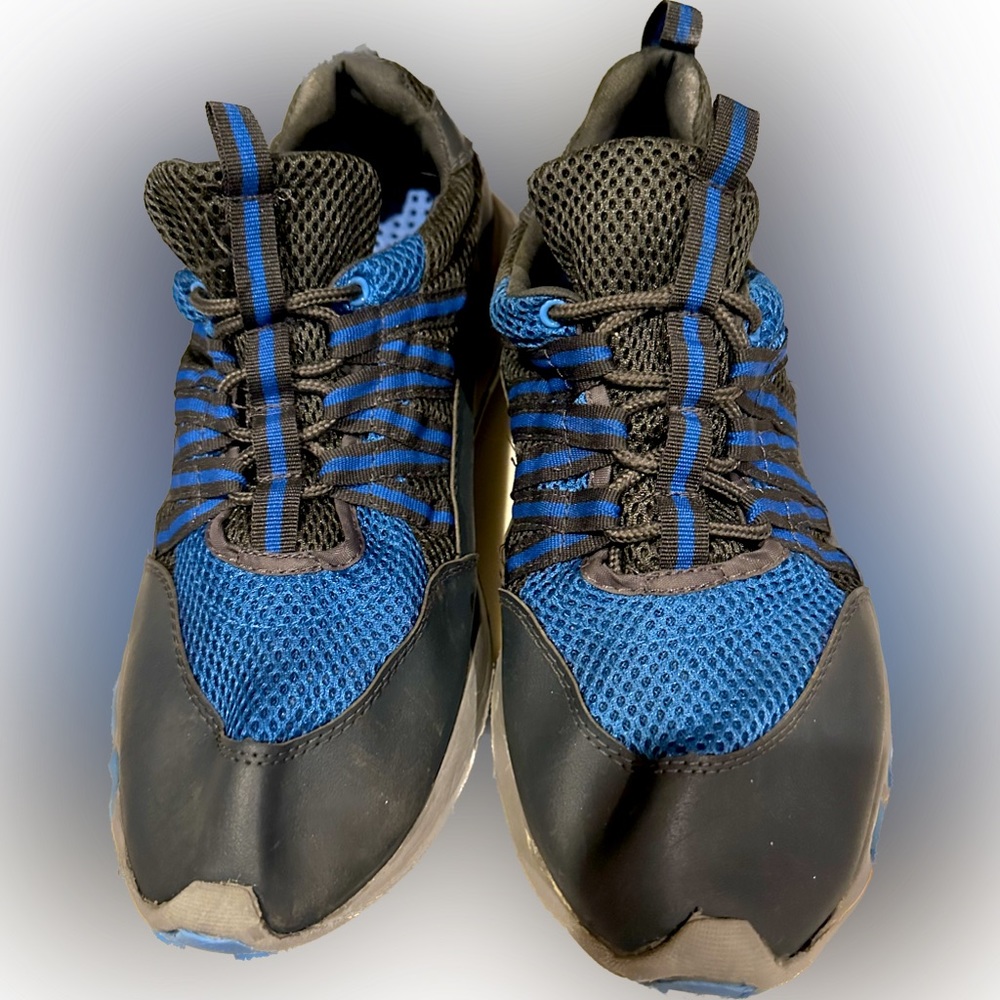 MENS ATHLETIC LACE UP WATER SHOE SZ:11 BLUE BLACK SPORTY COMFY FLOAT CANOE KAYAK